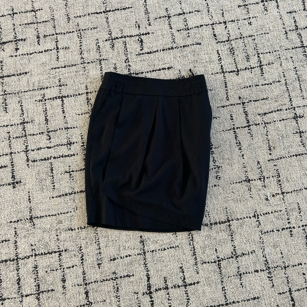 Ravel For Ladies Black Pinstripe Faux Wrap Pencil Skirt M
